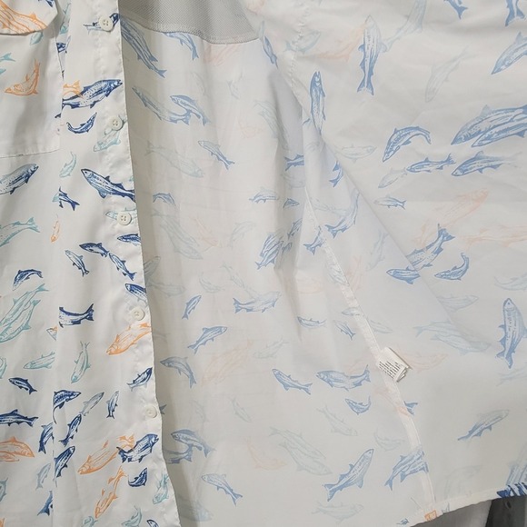 Izod Saltwater Performance Shirt Men Size XXL Short Sleeve Fish Print Stretch - Picture 7 of 14